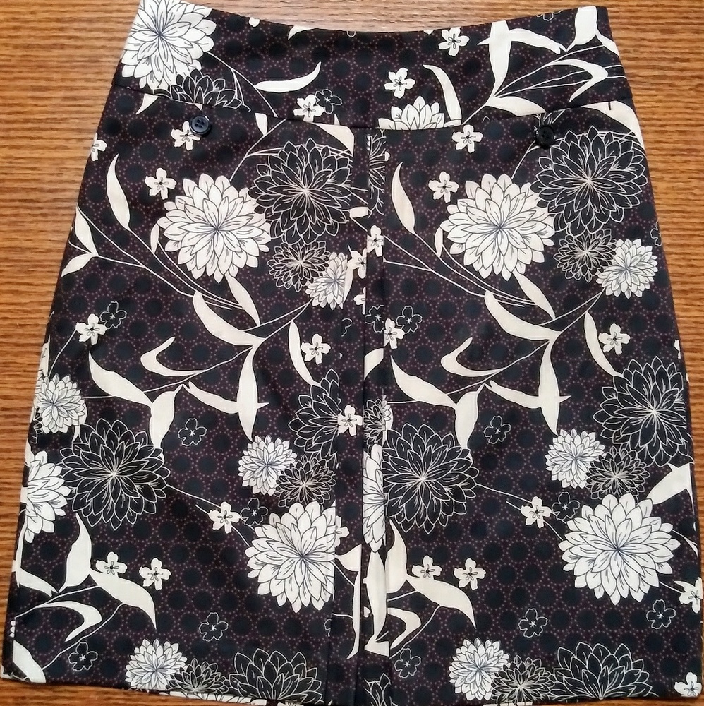 Ann Taylor Loft Flower Print Classic Skirt
